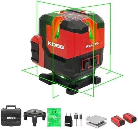 KBL41G 30Metre 4x90⁰/1x360⁰ Otomatik Hizalamalı Li-ion Çift Akülü Profesyonel Yeşil Çapraz Çizgi Lazer Distomat