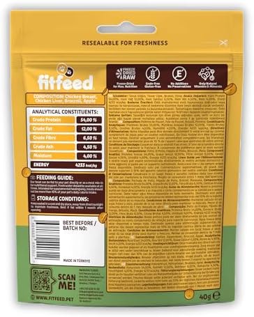 Alternative view of fitfeed Freeze-Dried Çiğ Tavuk&Elma Köpek Ödül Maması 40g