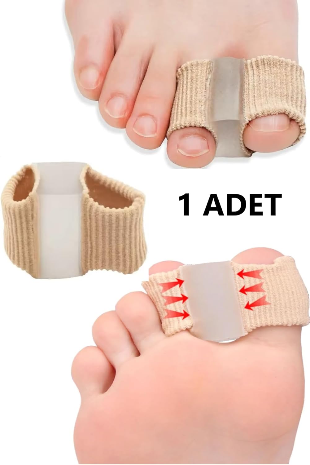 1 Adet Ayak Baş Parmak Kemik Eğriliği Düzeltici Aparat Halluks Valgus Parmak Koruyucu Atel Kumaş Silikon Baş Parmak Kemik Koruyucu Ayak Parmağı Ayırıcıları, Üst Üste Gelen Ayak Parmakları için