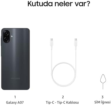 Alternative view of Galaxy A07 LTE, Akıllı Telefon, 4GB RAM, 128GB Hafıza, Siyah, Büyük Ekran, 6 nm işlemcisiyle (Türkiye Garantili)