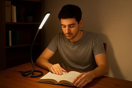 Alternative view of USB LED Masa Lambası – 14 Ledli, 3 Kademeli Dokunmatik Işık, Esnek Boyunlu Kitap Okuma & Çalışma Lambası