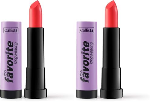 Callista Lips Favorite Longwearing Lipstick Kalıcı Ruj 304 Tangerino, Pembe 2li paket