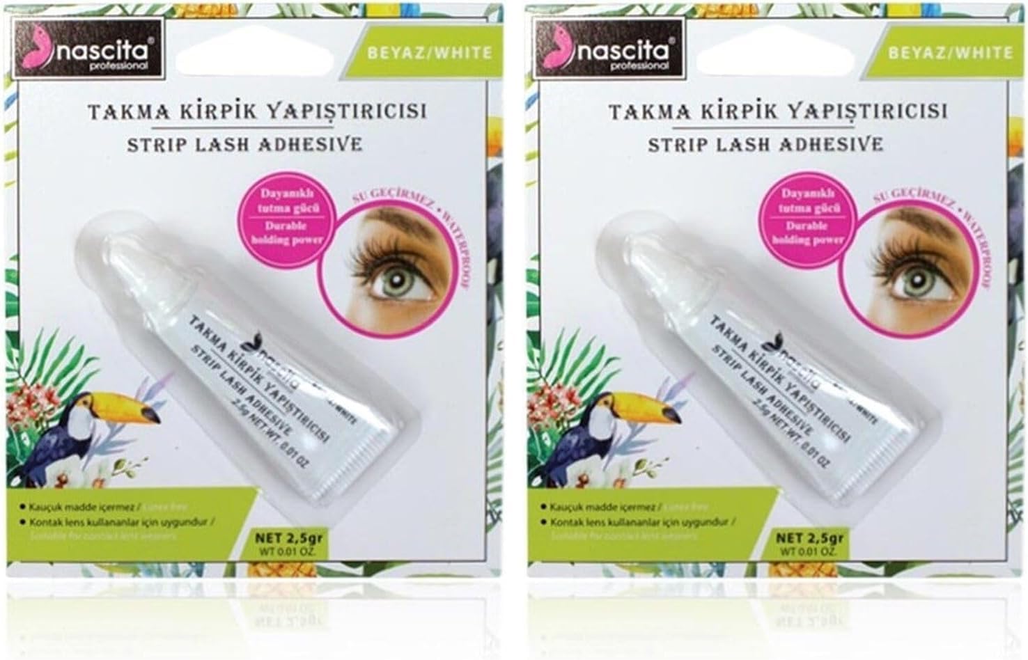 Takma Kirpik Yapıştırıcı (Beyaz, 2.5 gr) 2li paket