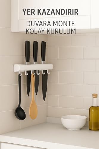 Alternative view of Pratik Çoklu Mutfak Bıçak Askısı & Düzenleyici Organizer – Dayanıklı Duvara Monte Bıçaklık ve Mutfak Gereç Askısı