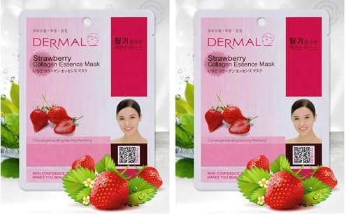 DERMAL Aydınlatıcı ve Arındırıcı Çilek Özlü Kolajen Maske 23gr 2li paket