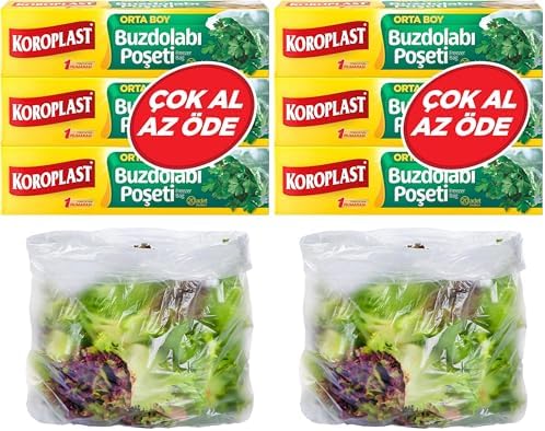 3'lü Çok Al Az Öde Orta Boy 60'lı Buzdolabı Poşeti (3 x 20 Adet) 2li paket