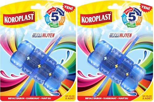 5 Etkili WC Blok 2'li Katı Tuvalet Bloğu Beyaz Sabun Kokulu 2li paket