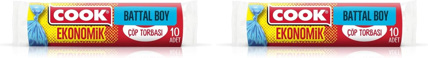 COOK Ekonomik Battal Çöp Torbası 72 x 95 cm, 10'lu Rulo 2li paket