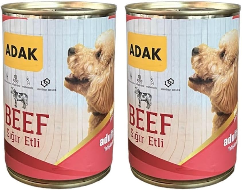 ADAK Sığır Etli Yetişkin Köpek Konservesi 415 Gram 2li paket