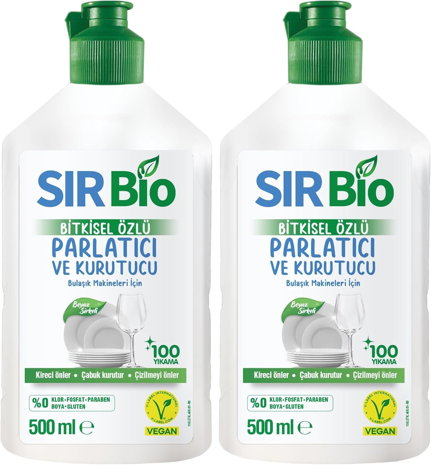 Sır Bio Bitkisel Özlü Bulaşık Makinesi Parlatıcı & Kurutucu 500 ml 2li paket