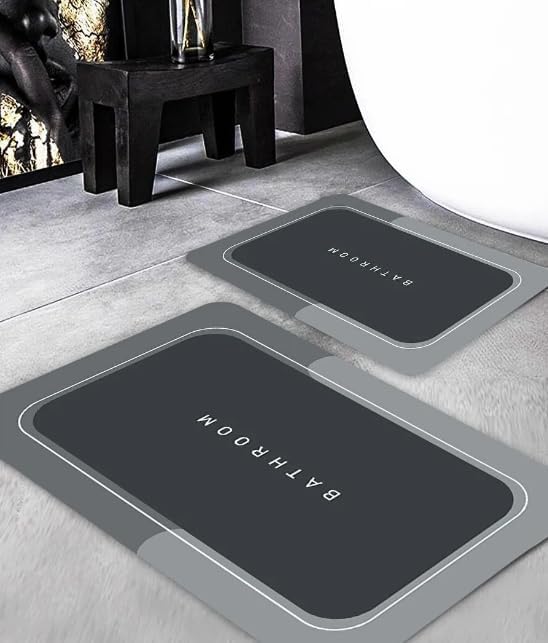Alternative view of 2 Adet Sihirli Su Emici Banyo Paspası – Kaymaz Dikdörtgen Banyo Halısı (38x58 cm, Elastik ve Dayanıklı) Karışık Renk