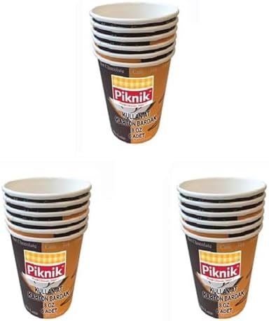 Piknik Kullan At Karton Bardak 8 Oz 6'lı 1484 3lü paket
