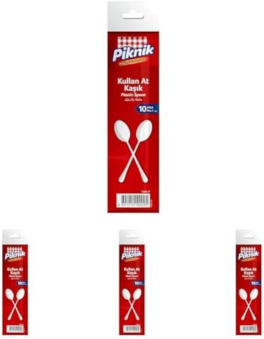 Piknik Kullan-At Plastik Kaşık 10'lu Büyük Beyaz 1486 4lü paket