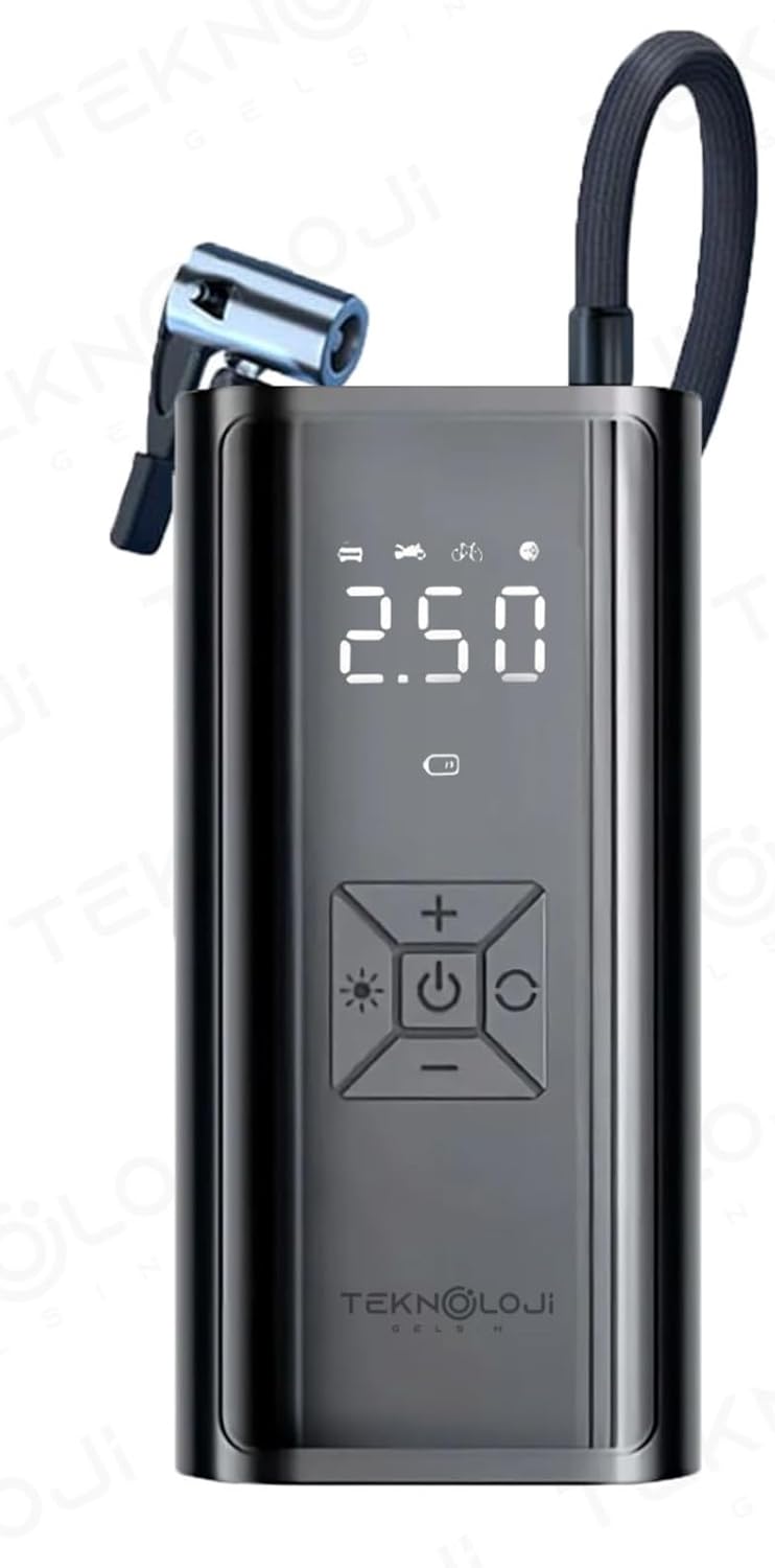 Alternative view of Taşınabilir Araç Lastik Pompası, Powerbank ve LED Fener Özellikli, Dijital Göstergeli