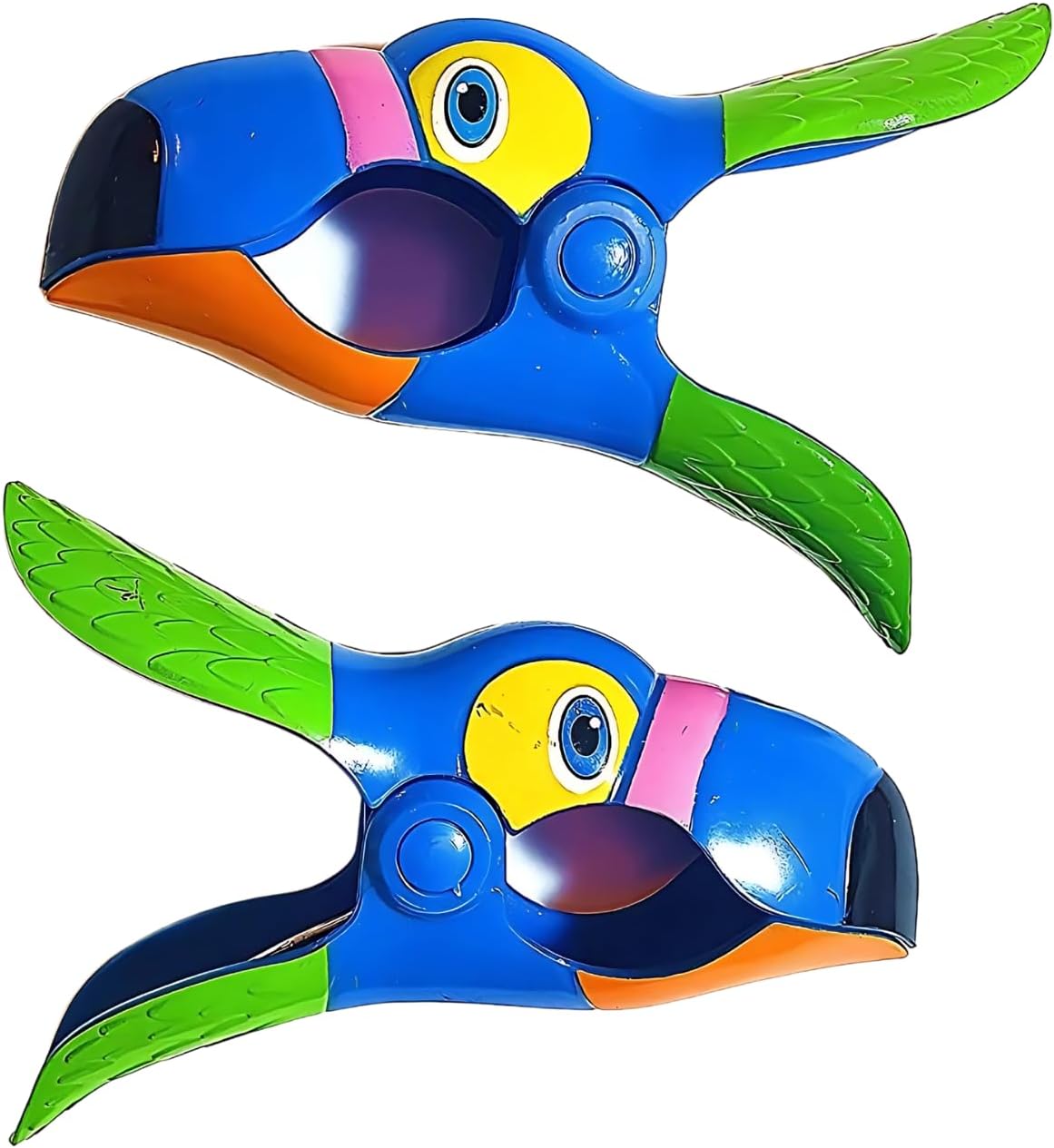 Dekoratif Kuşu Plaj Havlusu Mandalı, Renkli, Plastik, 2'li Set, Rüzgara Dayanıklı, Güçlü Tutuş Özellikli