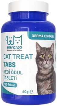 Muvicado Derma Deri Ve Tüy Kedi Ödül Tableti Kedi Ödülü Köpek Vitamini Biyotin Tüyü Bakım Seti