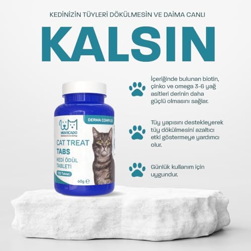 Alternative view of Muvicado Derma Deri Ve Tüy Kedi Ödül Tableti Kedi Ödülü Köpek Vitamini Biyotin Tüyü Bakım Seti