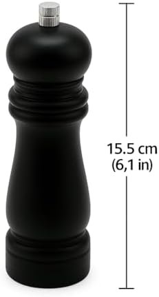 Alternative view of Ahşap Tuz ve Karabiber Öğütücü | 15.5 cm Siyah Bambu Baharat Değirmeni | Ayarlanabilir Seramik Öğütücü Mekanizma | Şık ve Dayanıklı Mutfak Aksesuarı