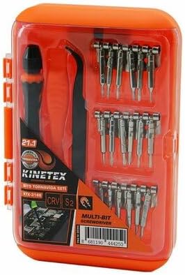 Kinetex KTX-3148 21'in 1 Arada Profesyonel Saat ve Telefon Tamir Seti, 18 Uç, Tornavida Sapı, Cımbız, Plastik Kazıma Aleti