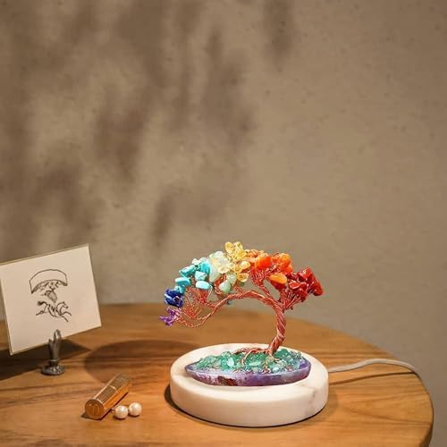 Alternative view of 7 Çakra Reiki Para Ağacı – Doğal Kristal Taş Dekor, Enerji Dengeleme, Feng Shui, Şans ve Pozitif Enerji