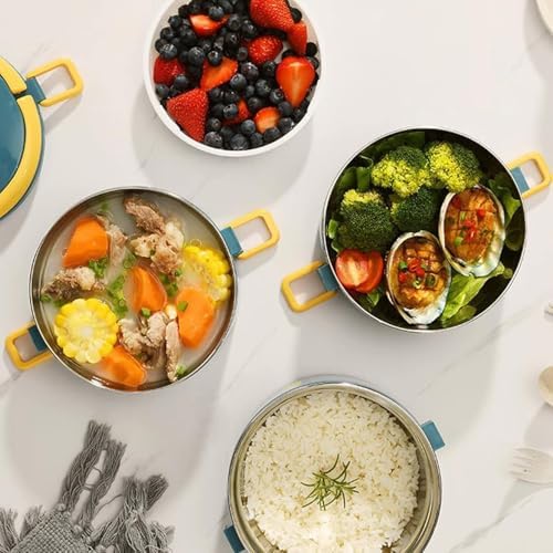 Alternative view of 4 Gözlü Çelik Termal Çanta Okul, Piknik ve Seyahat İçin Taşınabilir Bento Kutusu Yemek Kabı