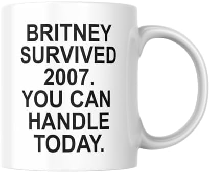Alternative view of Britney Survived 2007 Kupa Bardak Komik Yazılı Hediyelik Çay Kahve Kupası Coffee Mug