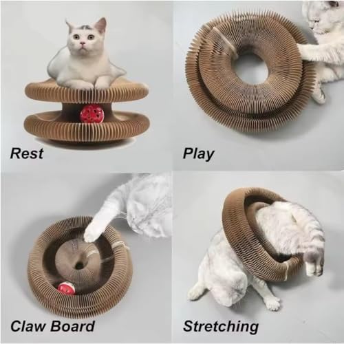 Alternative view of Akordiyon Kedi Tırmalama Oyuncağı, Çıngıraklı Zilli Top Ve Kedi Nanesi Hediyeli Tırmalama Panosu