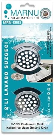 Alternative view of YAPI PASLANMAZ Lavabo Süzgeci 2'Li Lavabo Evye Süzgeci Lavabo İçi Süzgeç 6 cm Metal Tıkanma Önleyici Temizlik Ürünü Pratik ve Ergonomik Kolay Sök-Tak Modüllü