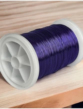 filografi 0.30mm (100gr - 150m) Bakır Üstü Gümüş Kaplı Parlak Mor Renkli Filografi Teli