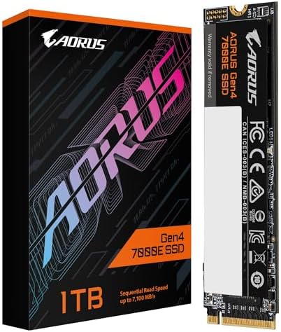 Alternative view of GIGABYTE DISK SSD 1TB M2 AORUS GEN4 7000E AG470E1TB 7100-6100MBPS