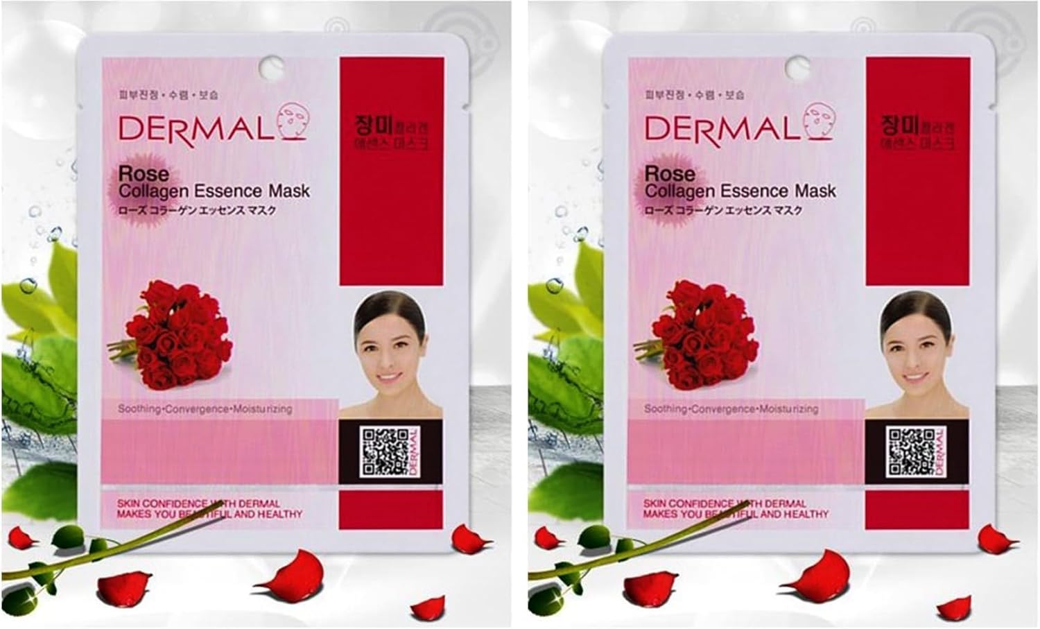DERMAL Nemlendirici ve Pürüzsüzleştirici Gül Özlü Kolajen Maske 23gr 2li paket