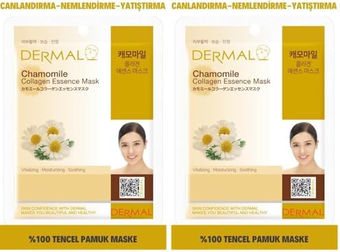 Alternative view of DERMAL Canlandırıcı, Nemlendirici, Pürüzsüzleştirici Papatya Özlü Kollajen Maske 23 Gr 2li paket