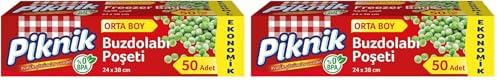 Piknik Buzdolabı Poşeti Ort Eko, 50'Li 2li paket