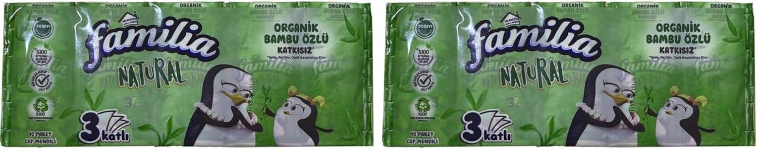 Familia Natural Cep Mendil 10 * 10 2li paket