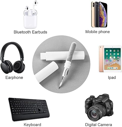 Çok Amaçlı Kulaklık Temizleme Kiti | Kablosuz Kulaklık, Telefon, Klavye ve Elektronik Aletler için Yumuşak Fırçalı Temizleyici Set