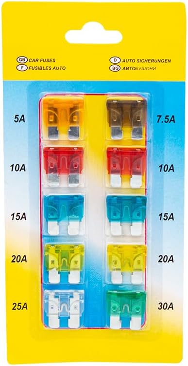 Bıçaklı Oto Sigorta (10lu Paket), (1 * 5A, 1 * 7.5A, 2 * 10A, 2 * 15A, 2 * 20A, 1 * 25A, 1 * 30A),