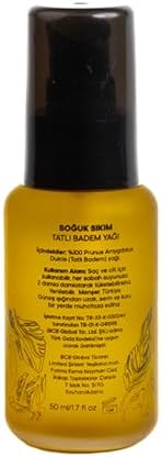 100% Saf Soğuk Sıkım Tatlı Yağı/Cilt ve Saç Bakım Yağı 50 ml