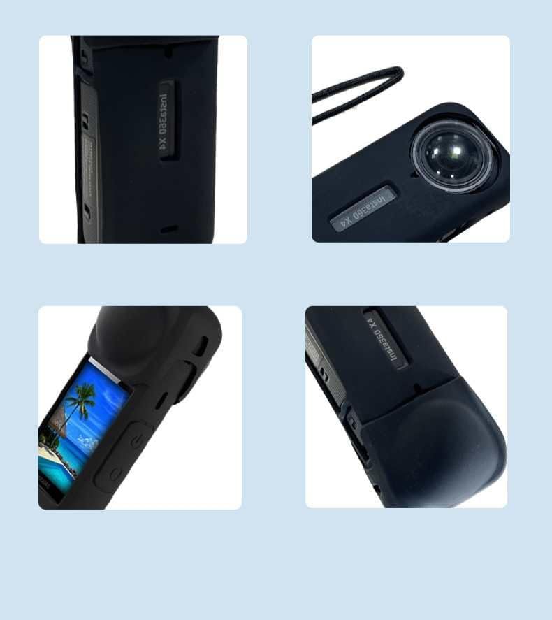 insta 360 x4 uyumlu Silikon kılıf Koruma Kılıfı soft case