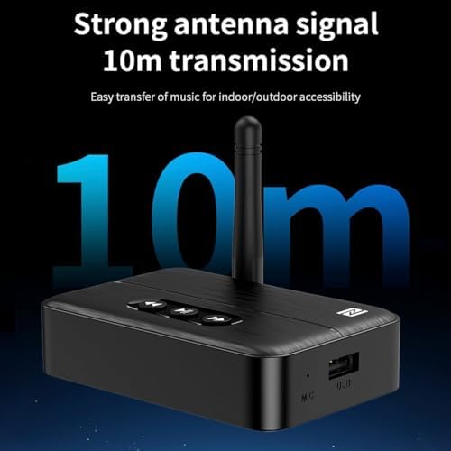 NFC Bluetooth 5.4 Ses Alıcısı – AUX & RCA Bağlantı, Type-C Güç, USB’den Müzik Çalma, Araç & Ev Hoparlör/Amfi için Kablosuz Ses Adaptörü, Hi-Fi, 10m Çekim Mesafesi M60
