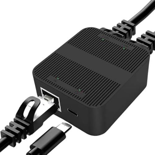 0246 Ethernet Splitter 1 Giriş 2 Çıkış Gigabit 1000Mbps Çevirici Çoklayıcı Ethernet Splitter | 1 Giriş 2 Çıkış | Gigabit 1000Mbps | USB-C Güç Destekli