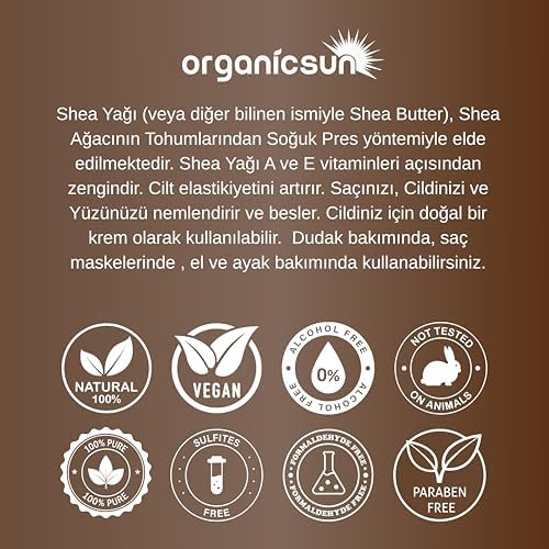 Shea Yağı 250 ML |%100 Ham, Soğuk Pres, Rafine Edilmemiş, Shea Butter Karite | Kuru Cilt, Saç, Dudak, Topuk Bakımı