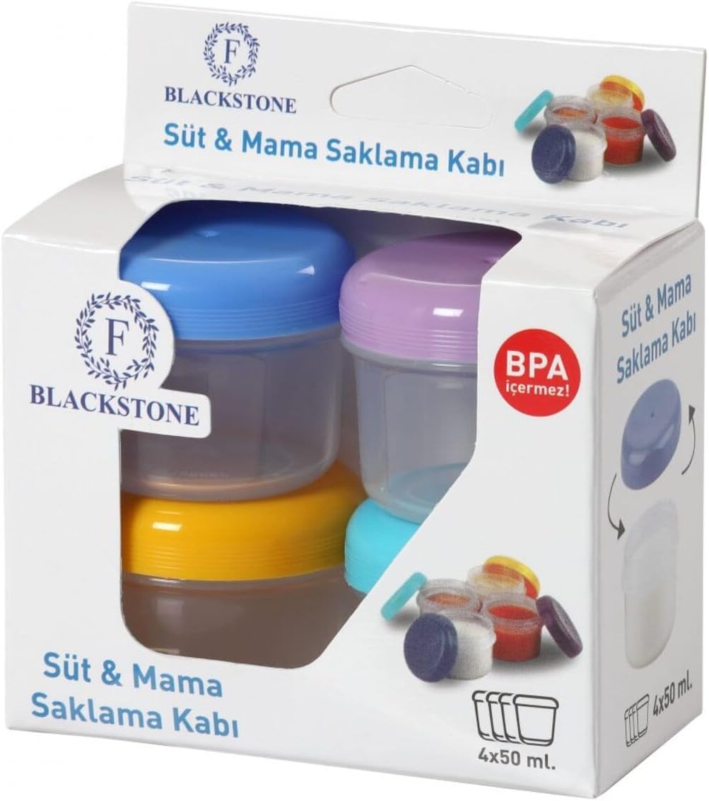 Alternative view of UCR 4‘lü 50 ml Mini Anne Bebek Süt ve Mama Bebek Organik Besin Ölçekli Sızdırmaz Kapaklı Saklama Kabı