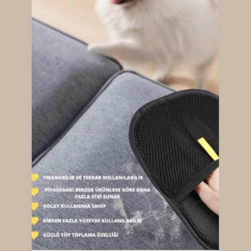 Kedi Köpek Tüy Toplayıcı Çift Taraflı Statik Eldiveni Giysi Halı Elbise Mobilya için Statik Saç Temizleme Eldiven Kolay ve Pratik