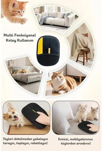 Alternative view of Kedi Köpek Tüy Toplayıcı Çift Taraflı Statik Eldiveni Giysi Halı Elbise Mobilya için Statik Saç Temizleme Eldiven Kolay ve Pratik