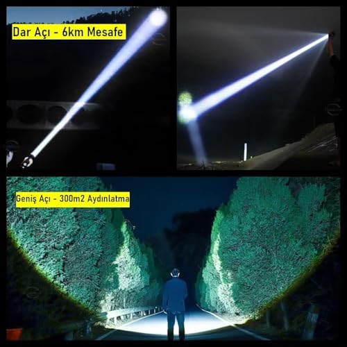 Alternative view of Şarjlı El Feneri 5400mAh 30W 9 Mod Powerbank Özellikli 6KM Aydınlatma