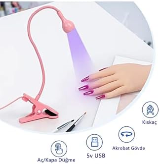 Alternative view of PEMBE 3W UV LED Tırnak Kurutucu Ultraviyole Esnek Klipsli Masa USB Jel Kurutma Klipsli Masa Lambası