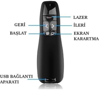 Alternative view of Kablosuz Sunucu Lazer Powerpoint Sunum Cihazı Usb Alıcılı Slayt Değiştirici Denetleyici+pil Siyah
