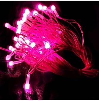 Yılbaşı Aydınlatması 10 Metre 220 Vold Sabit Aydınlatma 38 Led Işık- Fişli Pembe