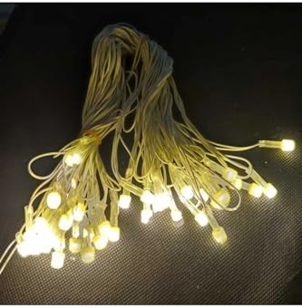 Yılbaşı Aydınlatması 10 Metre 220 Vold Sabit Aydınlatma 38 Led Işık- Fişli Beyaz