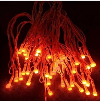 Yılbaşı Aydınlatması 10 Metre 220 Vold Sabit Aydınlatma 38 Led Işık- Fişli Turuncu